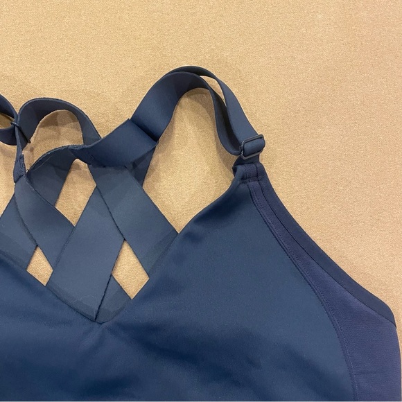 Brooks Drive Interlace Run Bra Navy Blue Size 32C/D - Picture 3 of 9
